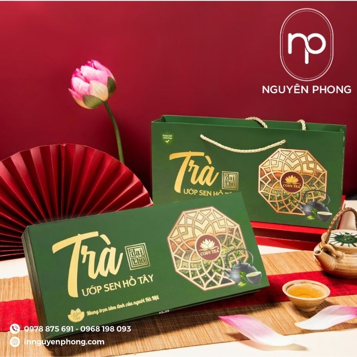 Mẫu túi giấy đựng trà đồng bộ 